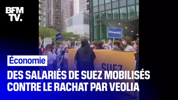Les salariés de Suez se sont mobilisés ce mardi pour protester contre l’offre de rachat de Veolia