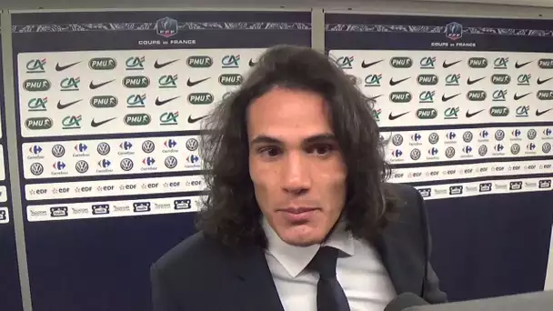 Edinson Cavani en zone mixte après PSG-Bordeaux en Coupe de France (2-1)