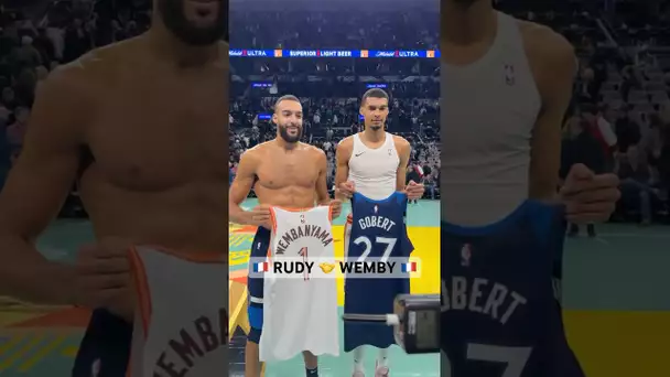 Wemby & Rudy swap jerseys after their first NBA matchup! 🇫🇷 | #Shorts