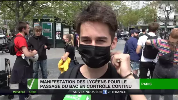 Paris : manifestation des lycéens pour un bac en contrôle continu