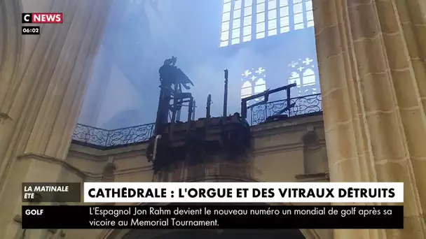 Cathédrale de Nantes : l'orgue et les vitraux détruits