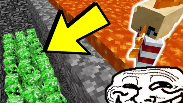 LE SOL C&#039;EST DE LA LAVE ET... DES CREEPERS ! PRANK TROLL MINECRAFT