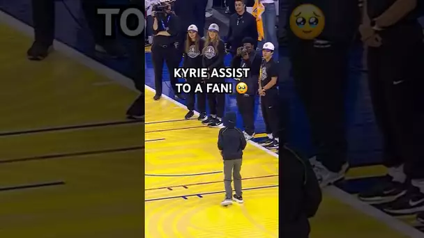 Kyrie brings a young fan on the court 🥹