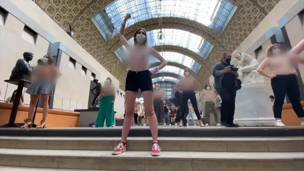 «L'obscénité est dans vos yeux» : l’opération coup de poing des Femen au musée d'Orsay