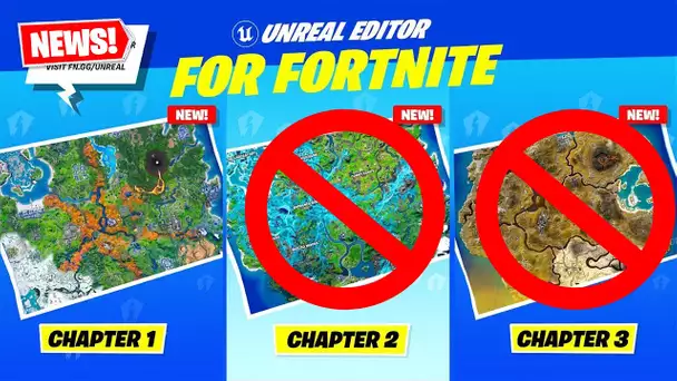 FORTNITE INTERDIT LES MAPS DES ANCIENS CHAPITRES AVEC LE CREA 2.0  ... A PART UNE SEULE !