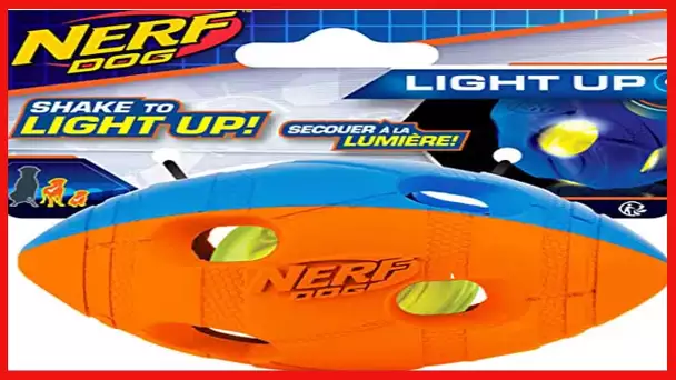 Nerf Dog Bash Football Dog Toy, Lightweight, Durable and Water Resistant, 4 Inch Diameter for Small