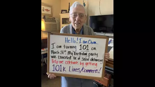 L’homme en quarantaine fête ses 101 ans seul - tout le monde peut l’aider à réaliser son seul vœu...