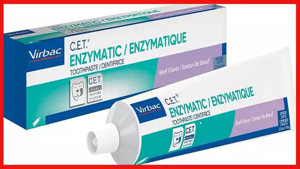 Virbac CET Enzymatic Toothpaste| Eliminates Bad Breath by Removing Plaque and Tartar Buildup