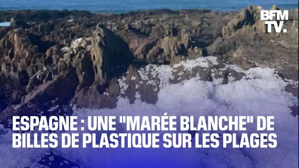 Espagne: une "marée blanche" de billes de plastique pollue les côtes de la Galice