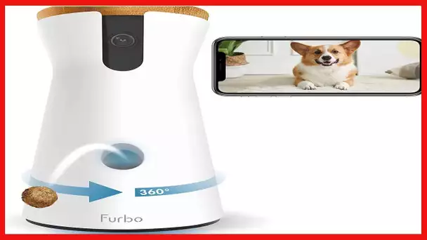 Furbo 360° Dog Camera: [New 2022] Rotating 360° View Wide-Angle Pet Camera with Treat Tossing