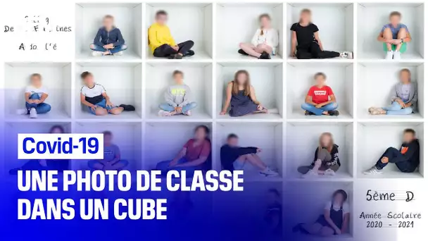 Covid-19: la traditionnelle photo de classe remplacée par une photo dans un cube
