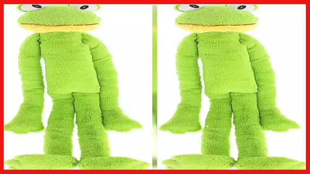 Multipet Swingin Slevin XXL Oversized 27-inch Green Frog Plush Dog Toy