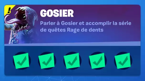 TERMINER LES QUETES GOSIER "CARTES A REMPLIR" SUR FORTNITE (FORTNITE DEFI SAISON 8)