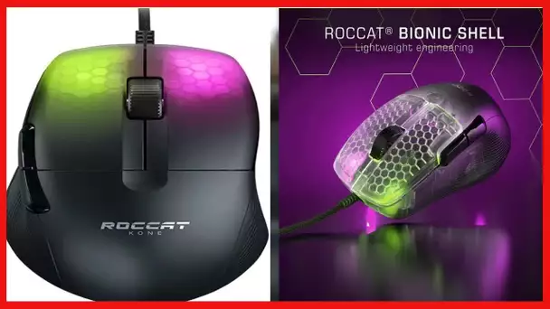 ROCCAT Kone Pro PC Gaming Mouse, Lightweight Ergonomic Design, Titan Switch Optical, AIMO RGB