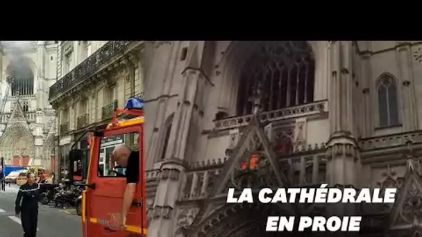 Les images du violent incendie à la cathédrale de Nantes