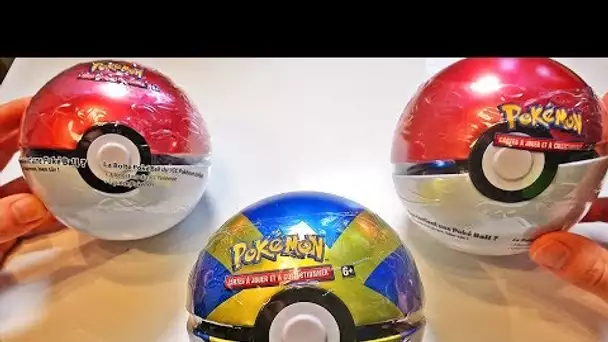 Ouverture de 3 VRAIES POKEBALL de BOOSTERS POKEMON ! REAL LIFE POKEBALL OPENING !