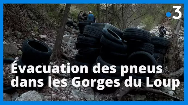 Des pneus jetés dans les gorges du Loup évacués