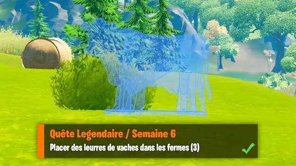 PLACER DES LEURRES DE VACHES DANS LES FERMES (3) - FORTNITE QUETE LEGENDAIRE SEMAINE 6