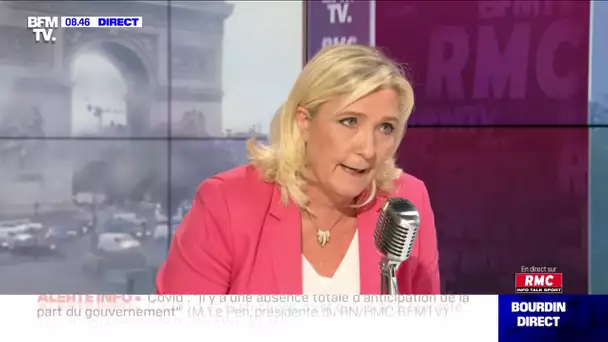 Marine Le Pen face à Jean-Jacques Bourdin en direct