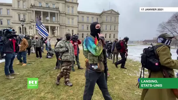 Etats-Unis : des manifestants armés se réunissent devant le Capitole du Michigan