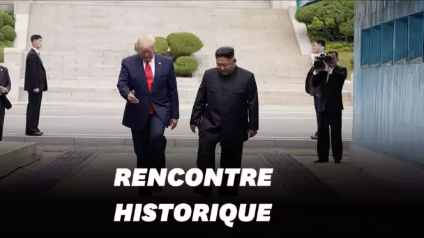 Trump entre en Corée du Nord et serre la main de Kim Jong Un