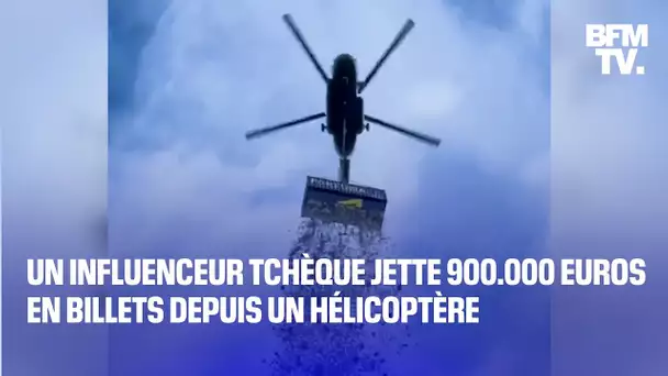 Un influenceur tchèque jette 900.000 euros en billets depuis un hélicoptère