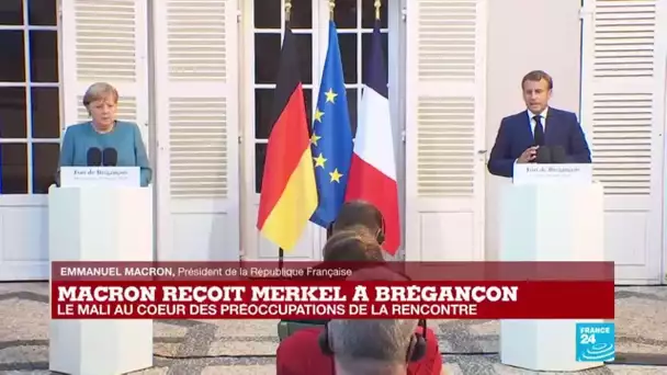 Macron et Merkel répondent aux questions des journalistes depuis le fort de Brégançon