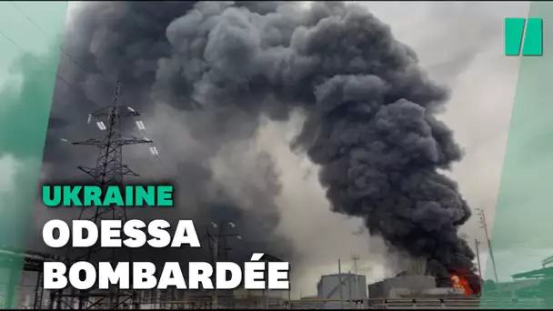 Odessa recouverte d’une épaisse fumée noire après des tirs russes sur une raffinerie