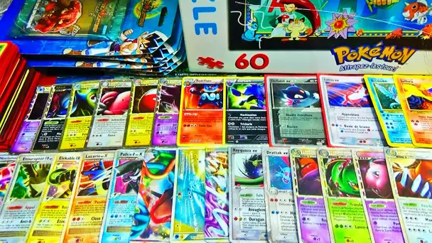Retour de BROCANTE POKEMON #1 30 CARTES POKEMON ULTRA-RARE ! SHINY ET EX ! PUZZLE POKEMON !