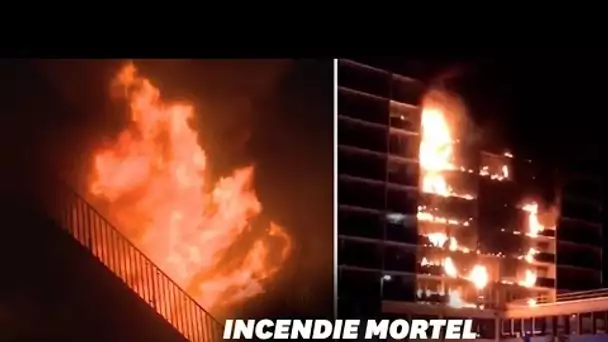 Les images de l'incendie d'un immeuble jouxtant l'hôpital Henri-Mondor de Créteil