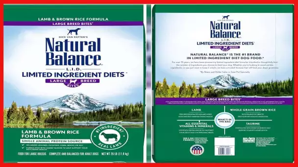 Natural Balance Limited Ingredient Diet Lamb & Brown Rice | Large-Breed Adult Dry Dog Food | 26-lb