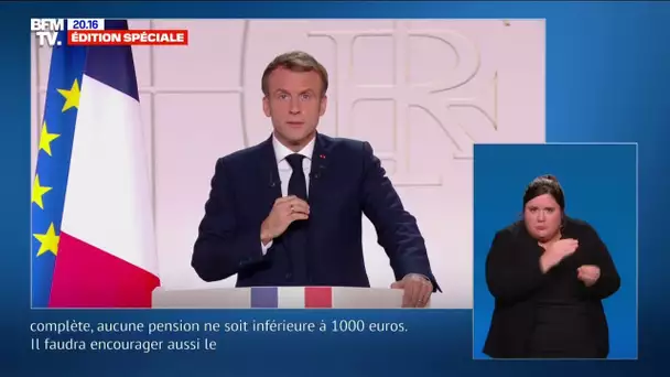 Emmanuel Macron: "Les conditions ne sont pas réunies pour relancer" la réforme des retraites
