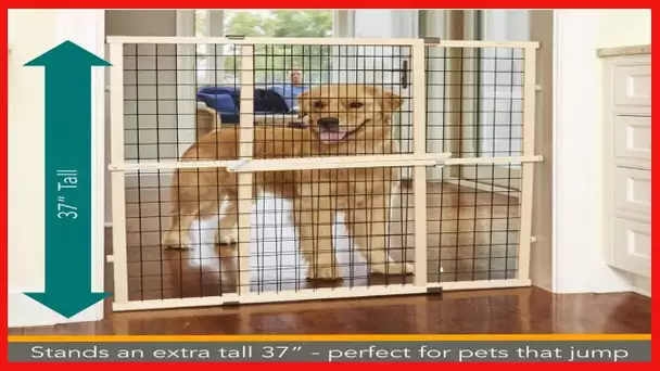 MYPET North States 48" Wide Wire Mesh Gate: Made In USA, Simply Expand And Lock In Place. Pressure