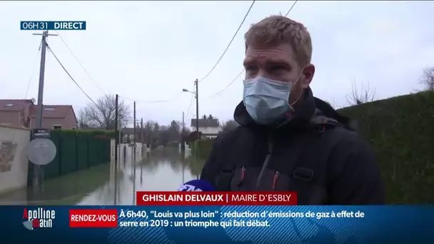 Inondations: l'eau ne redescend toujours pas à Esbly en Seine-et-Marne