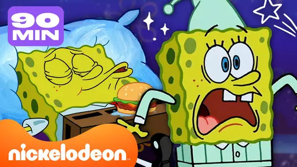 90 MINUTES d'aventures nocturnes de Bob l'éponge 🌙 | Nickelodeon France