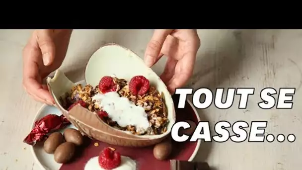 Pour Pâques, on a testé la recette d’un bowl en chocolat et c’est raté