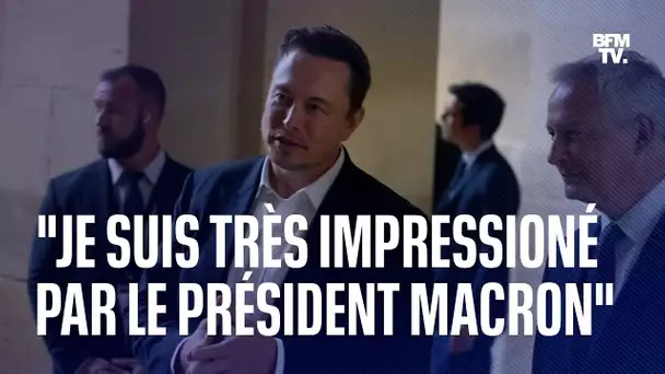 Elon Musk se dit "très impressionné par le président Macron", après leur rencontre à l'Élysée