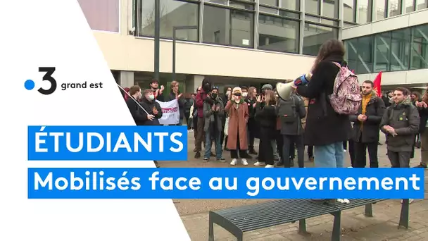 Mobilisation étudiante contre le gouvernement à Strasbourg
