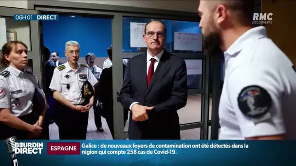 Visite surprise de Jean Castex, nouveau Premier ministre, dans un commissariat en Seine-Saint-Denis