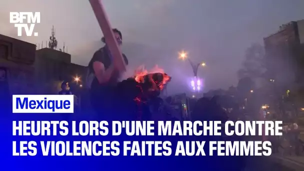 Mexique: affrontements lors d’une marche contre les violences faites aux femmes