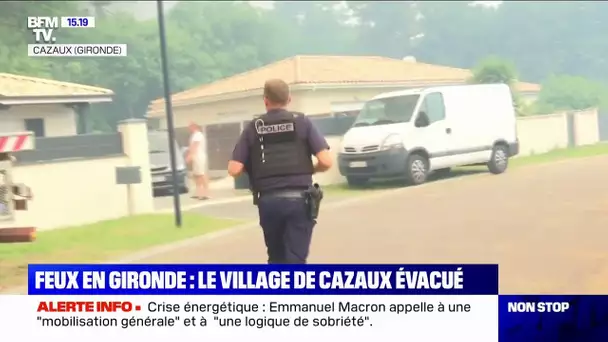 Feux en Gironde: la police évacue le village de Cazeux