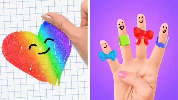 ASTUCES COOL AVEC LES DOIGTS & IDÉES DE DESSIN POUR LES PARENTS BRILLANTS