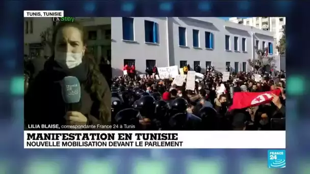 Manifestation en Tunisie : nouvelle mobilisation devant le Parlement