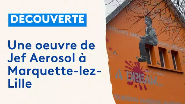 Une œuvre de l'artiste Jef Aerosol orne les murs d'une maison à Marquette-lez-Lille