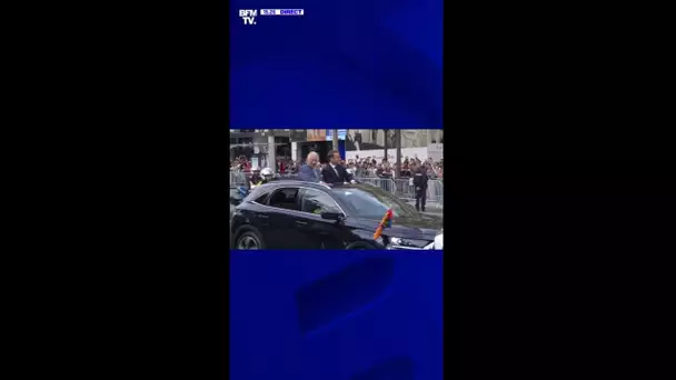 Charles III et Emmanuel Macron descendent les Champs-Élysées et saluent la foule