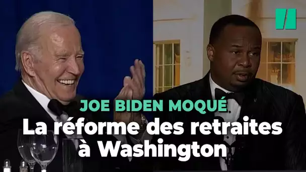 Au gala de la presse, la réforme des retraites pour chambrer Biden sur son âge