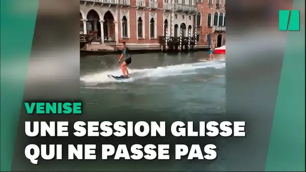À Venise, ils naviguent en planche motorisée et provoquent la colère du maire
