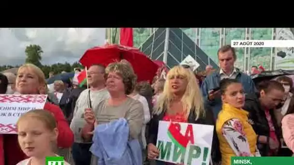 Biélorussie : manifestation pro-Loukachenko des«Femmes pour l'unité et la paix» à Minsk