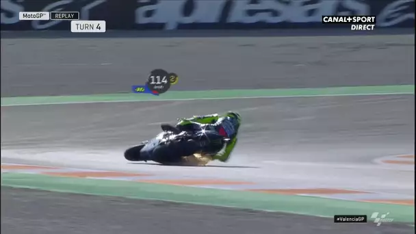 La chute de Valentino Rossi