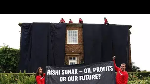 Du tissu "noir pétrole" sur la maison du premier ministre britannique Rishi Sunak